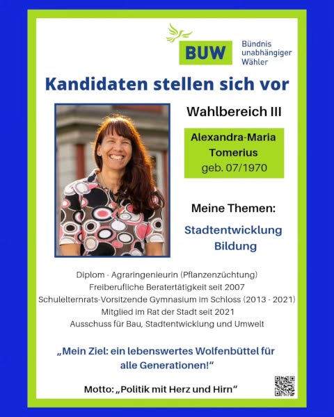 Kandidaten stellen sich vor: Alexandra-Maria Tomerius